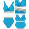 imageGRAPENT Bikini Sets for Women High Waisted Two Piece Swimsuit Padded Knot Twist Cut Out Color Block Bathing Suit BikinisHawaiian Ocean