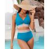 imageGRAPENT Bikini Sets for Women High Waisted Two Piece Swimsuit Padded Knot Twist Cut Out Color Block Bathing Suit BikinisHawaiian Ocean