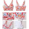 imageGRAPENT Bikini Tops for Women Cropped Tankini Tops Floral Printed Beach Padded Knot Twist Cut Out Bathing Suit Top OnlyBlooming Floral