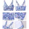 imageGRAPENT Bikini Tops for Women Cropped Tankini Tops Floral Printed Beach Padded Knot Twist Cut Out Bathing Suit Top OnlyBlue Floral