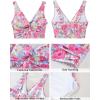 imageGRAPENT Bikini Tops for Women Cropped Tankini Tops Floral Printed Beach Padded Knot Twist Cut Out Bathing Suit Top OnlyPurple Floral