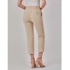 imageGRAPENT Capri Pants for Women High Waisted Pull On Dress Pants Slim Straight Leg Stretchy Waist Capris Trousers PantsBeige