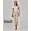 imageGRAPENT Capri Pants for Women High Waisted Pull On Dress Pants Slim Straight Leg Stretchy Waist Capris Trousers PantsBeige