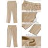 imageGRAPENT Capri Pants for Women High Waisted Pull On Dress Pants Slim Straight Leg Stretchy Waist Capris Trousers PantsBeige
