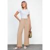 imageGRAPENT Linen Wide Leg Pants Woman High Waisted Pull On Button Drawstring Baggy Casual Summer Palazzo Pants with PocketsAlmond