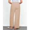 imageGRAPENT Linen Wide Leg Pants Woman High Waisted Pull On Button Drawstring Baggy Casual Summer Palazzo Pants with PocketsAlmond