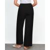 imageGRAPENT Linen Wide Leg Pants Woman High Waisted Pull On Button Drawstring Baggy Casual Summer Palazzo Pants with PocketsBlack