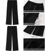 imageGRAPENT Linen Wide Leg Pants Woman High Waisted Pull On Button Drawstring Baggy Casual Summer Palazzo Pants with PocketsBlack