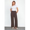 imageGRAPENT Linen Wide Leg Pants Woman High Waisted Pull On Button Drawstring Baggy Casual Summer Palazzo Pants with PocketsBrown