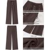 imageGRAPENT Linen Wide Leg Pants Woman High Waisted Pull On Button Drawstring Baggy Casual Summer Palazzo Pants with PocketsBrown