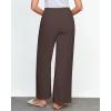 imageGRAPENT Linen Wide Leg Pants Woman High Waisted Pull On Button Drawstring Baggy Casual Summer Palazzo Pants with PocketsBrown