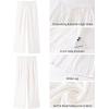 imageGRAPENT Linen Wide Leg Pants Woman High Waisted Pull On Button Drawstring Baggy Casual Summer Palazzo Pants with PocketsCream White
