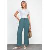 imageGRAPENT Linen Wide Leg Pants Woman High Waisted Pull On Button Drawstring Baggy Casual Summer Palazzo Pants with PocketsLake
