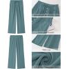 imageGRAPENT Linen Wide Leg Pants Woman High Waisted Pull On Button Drawstring Baggy Casual Summer Palazzo Pants with PocketsLake