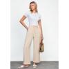 imageGRAPENT Linen Wide Leg Pants Woman High Waisted Pull On Button Drawstring Baggy Casual Summer Palazzo Pants with PocketsLight Beige