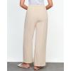 imageGRAPENT Linen Wide Leg Pants Woman High Waisted Pull On Button Drawstring Baggy Casual Summer Palazzo Pants with PocketsLight Beige