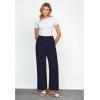 imageGRAPENT Linen Wide Leg Pants Woman High Waisted Pull On Button Drawstring Baggy Casual Summer Palazzo Pants with PocketsNavy Blue