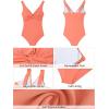 imageGRAPENT One Piece Swimsuit Women Padded Twist Knot Cut Out Adjustable Straps Bathing Suits Beach Modest Swimming SuitsCamellia