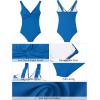 imageGRAPENT One Piece Swimsuit Women Padded Twist Knot Cut Out Adjustable Straps Bathing Suits Beach Modest Swimming SuitsMykonos Blue