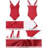 imageGRAPENT One Piece Swimsuit Women Padded Twist Knot Cut Out Adjustable Straps Bathing Suits Beach Modest Swimming SuitsRed