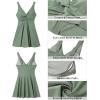 imageGRAPENT Womens Swim Dress One Piece Swimsuit with Skirt Modest Cut Out Padded Twist Bathing Suits Swimwear SwimdressArmy Green