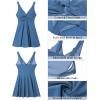 imageGRAPENT Womens Swim Dress One Piece Swimsuit with Skirt Modest Cut Out Padded Twist Bathing Suits Swimwear SwimdressMykonos Blue