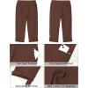 imageGRAPENT Capri Cargo Pants for Women High Waisted Pull On Elastic Waist Stretch Twill Fold Hem Capris Pants with PocketsBrown