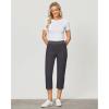 imageGRAPENT Capri Cargo Pants for Women High Waisted Pull On Elastic Waist Stretch Twill Fold Hem Capris Pants with PocketsDark Gray