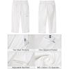 imageGRAPENT Capri Cargo Pants for Women High Waisted Pull On Elastic Waist Stretch Twill Fold Hem Capris Pants with PocketsIvory White