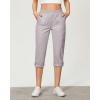 imageGRAPENT Capri Cargo Pants for Women High Waisted Pull On Elastic Waist Stretch Twill Fold Hem Capris Pants with PocketsLight Gray