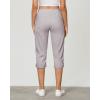 imageGRAPENT Capri Cargo Pants for Women High Waisted Pull On Elastic Waist Stretch Twill Fold Hem Capris Pants with PocketsLight Gray