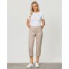 imageGRAPENT Capri Cargo Pants for Women High Waisted Pull On Elastic Waist Stretch Twill Fold Hem Capris Pants with PocketsLight Taupe