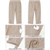 imageGRAPENT Capri Cargo Pants for Women High Waisted Pull On Elastic Waist Stretch Twill Fold Hem Capris Pants with PocketsLight Taupe