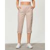 imageGRAPENT Capri Cargo Pants for Women High Waisted Pull On Elastic Waist Stretch Twill Fold Hem Capris Pants with PocketsPioneer Beige