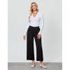imageGRAPENT Cropped Pants for Women Trendy Business Casual High Waisted Pull On Wide Leg Stretchy Dress Pants with PocketsBlack