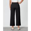 imageGRAPENT Cropped Pants for Women Trendy Business Casual High Waisted Pull On Wide Leg Stretchy Dress Pants with PocketsBlack