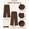 imageGRAPENT Cropped Pants for Women Trendy Business Casual High Waisted Pull On Wide Leg Stretchy Dress Pants with PocketsBrown