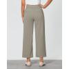 imageGRAPENT Cropped Pants for Women Trendy Business Casual High Waisted Pull On Wide Leg Stretchy Dress Pants with PocketsGrey Green