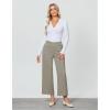 imageGRAPENT Cropped Pants for Women Trendy Business Casual High Waisted Pull On Wide Leg Stretchy Dress Pants with PocketsGrey Green