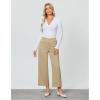 imageGRAPENT Cropped Pants for Women Trendy Business Casual High Waisted Pull On Wide Leg Stretchy Dress Pants with PocketsKhaki