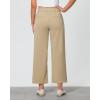 imageGRAPENT Cropped Pants for Women Trendy Business Casual High Waisted Pull On Wide Leg Stretchy Dress Pants with PocketsKhaki