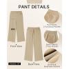 imageGRAPENT Cropped Pants for Women Trendy Business Casual High Waisted Pull On Wide Leg Stretchy Dress Pants with PocketsKhaki
