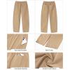 imageGRAPENT Wide Leg Pants Woman High Waisted Trendy Cropped Barrel Pull On Baggy Elastic Waist Loose Fit Pants with PocketsAlmond