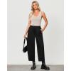 imageGRAPENT Wide Leg Pants Woman High Waisted Trendy Cropped Barrel Pull On Baggy Elastic Waist Loose Fit Pants with PocketsBlack