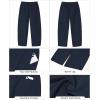 imageGRAPENT Wide Leg Pants Woman High Waisted Trendy Cropped Barrel Pull On Baggy Elastic Waist Loose Fit Pants with PocketsNavy Blue