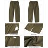 imageGRAPENT Wide Leg Pants Woman High Waisted Trendy Cropped Barrel Pull On Baggy Elastic Waist Loose Fit Pants with PocketsOlive
