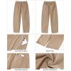 imageGRAPENT Wide Leg Pants Woman High Waisted Trendy Cropped Barrel Pull On Baggy Elastic Waist Loose Fit Pants with PocketsTan