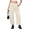 imageGRAPENT Wide Leg Pants Woman High Waisted Trendy Cropped Barrel Pull On Baggy Elastic Waist Loose Fit Pants with PocketsOatmeal