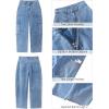 imageGRAPENT Barrel Jeans for Women Trendy High Waisted Cropped Cargo Pocket Baggy Stretch Denim Pants Wide Leg Tapered JeansBay Blue