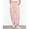 imageGRAPENT Barrel Jeans for Women Trendy High Waisted Cropped Cargo Pocket Baggy Stretch Denim Pants Wide Leg Tapered JeansCandy Pink